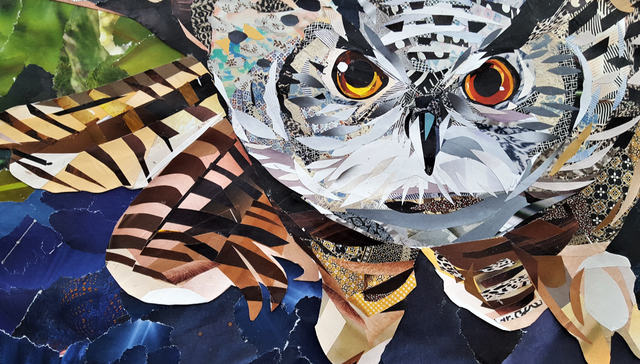 🔹 MY ART - owl paper collage + process video — Steemit